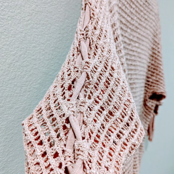 Dreamers Blush Pink Flowy Sweater/Shawl - Picture 4 of 5